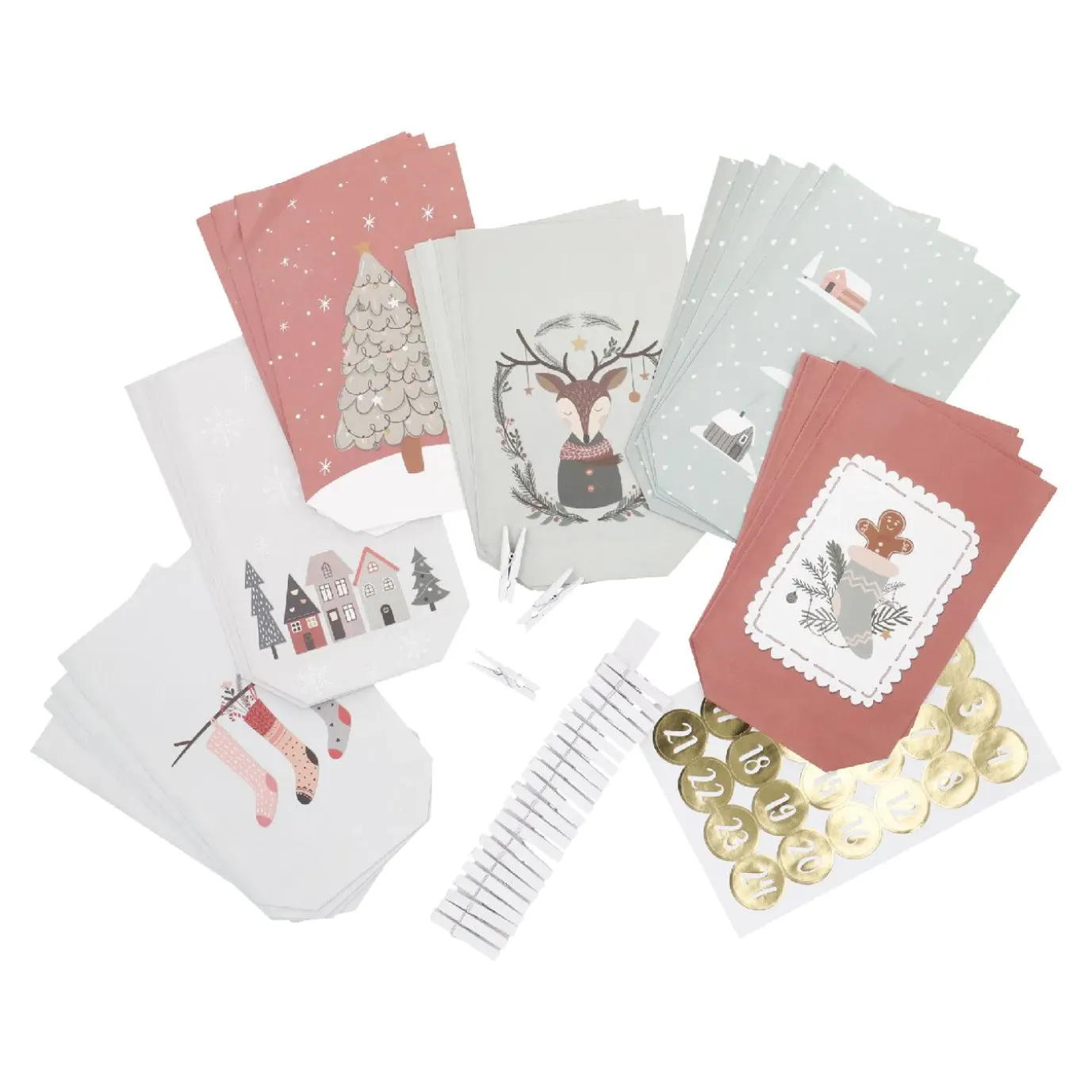 Adventskalender-Set Design, Bunt