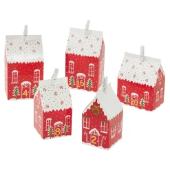 Adventskalender-Set Haus, Rot