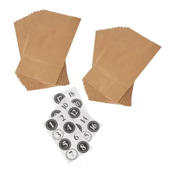 Adventskalender-Set, Tüten/Sticker, Natur
