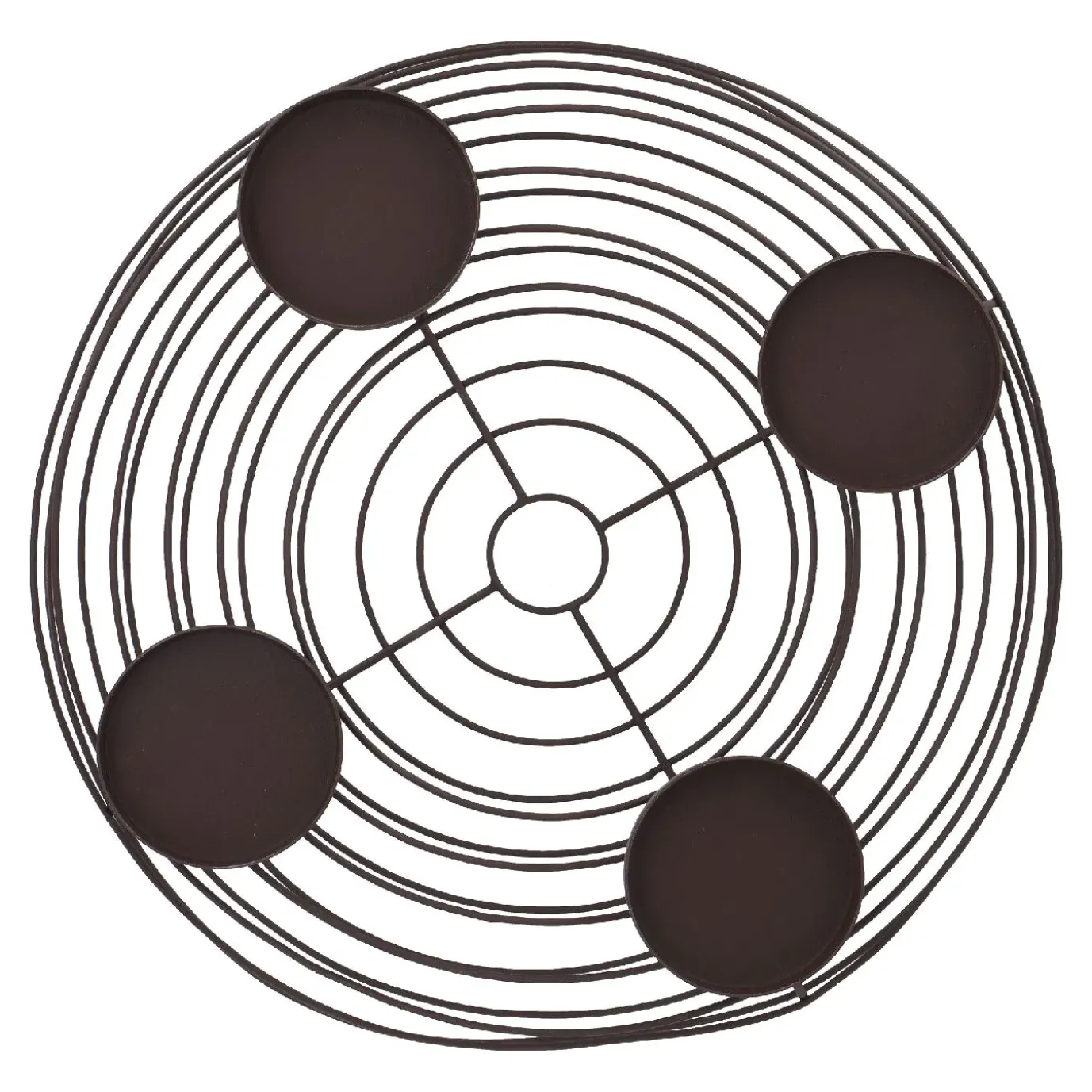 Adventskranz Rustik, Blockkerzen/braun Matt, 36 Cm