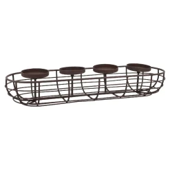 Adventskranz Rustik, Blockkerzen/braun Matt, 50 Cm