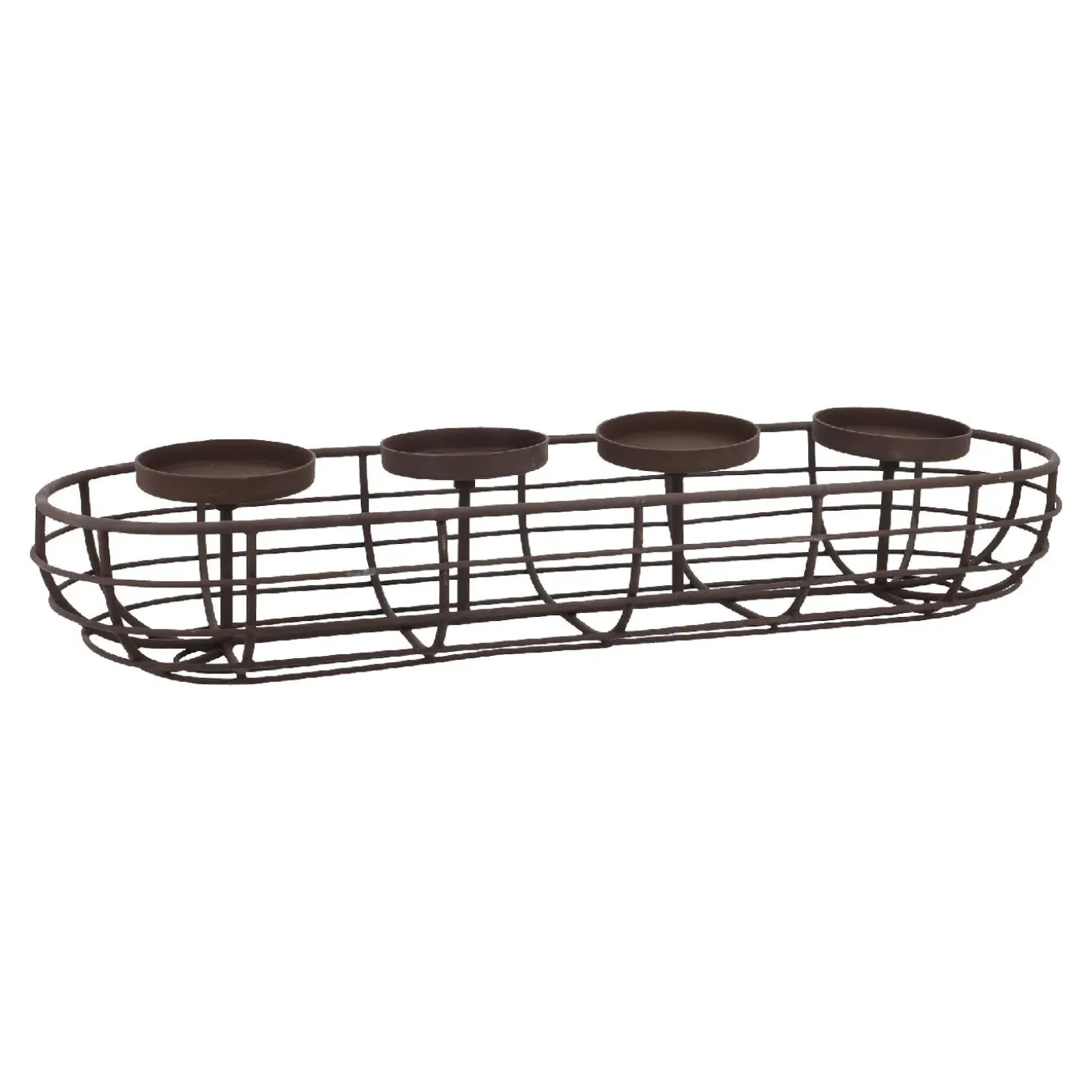 Adventskranz Rustik, Blockkerzen/braun Matt, 50 Cm