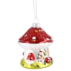Anhänger Fancy, Bunt, Pilz-Haus, 7.5 Cm
