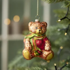 Anhänger Fancy, Bunt, Teddy/Schal, 9 Cm