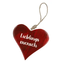 Anhänger Herz, Lieblingsmensch/rot, 14.5 Cm