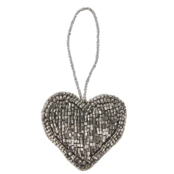 Anhänger Perlen, Herz/silber, 5.5 Cm