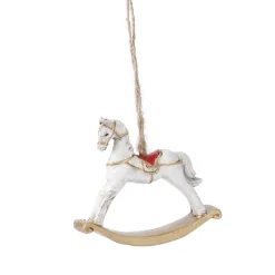 Anhänger Schaukelpferd, Weiß, 7 Cm