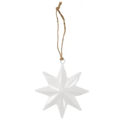 Anhänger Stern, Weiß/glänzend, 10.5 Cm