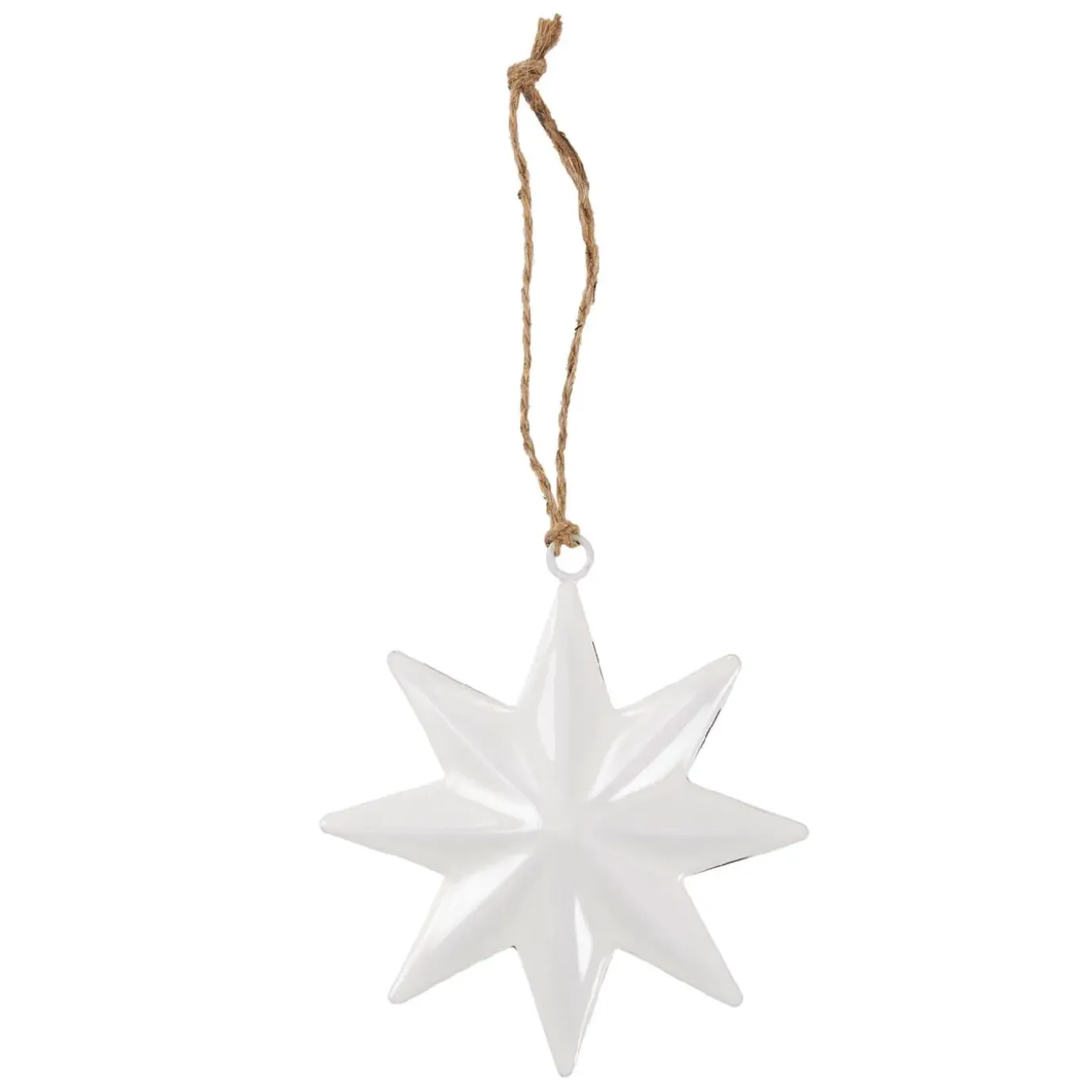 Anhänger Stern, Weiß/glänzend, 10.5 Cm