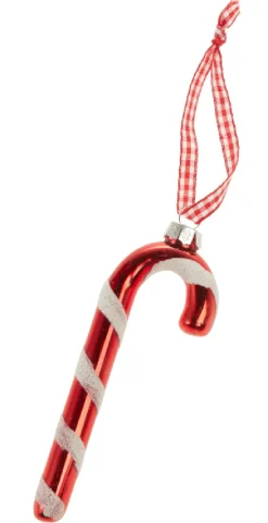 Anhänger Zuckerstange, Glänzend, 12 Cm