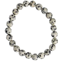 Armband Edelstein-Energie, Dalmatinerstein/grau/schwarz