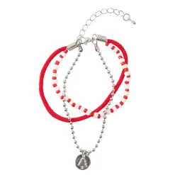 Armband Weihnachten, Baum, Rot/silber