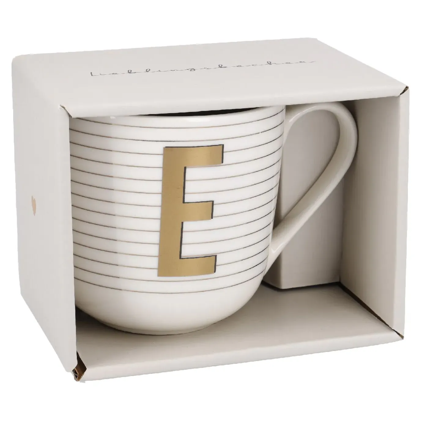 Becher Buchstabe/Streifen, E, 450 Ml