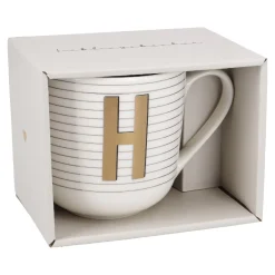 Becher Buchstabe/Streifen, H, 450 Ml