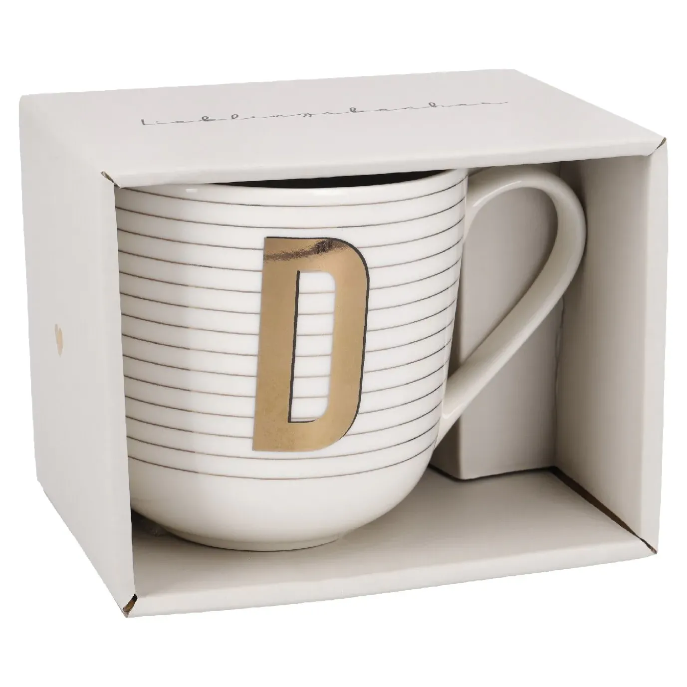 Becher Buchstabe/Streifen, D, 450 Ml