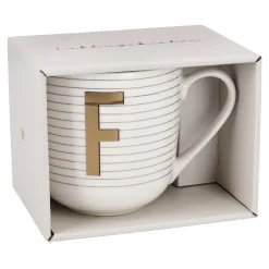 Becher Buchstabe/Streifen, F, 450 Ml