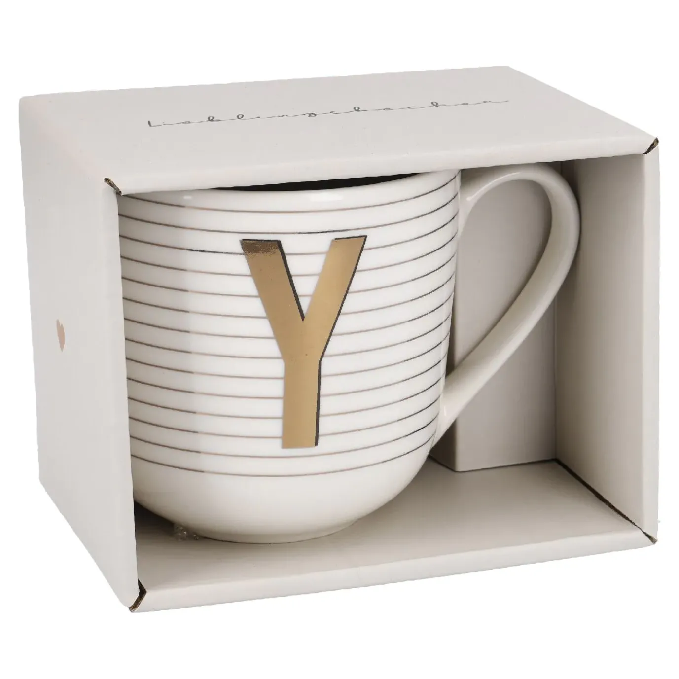 Becher Buchstabe/Streifen, Y, 450 Ml