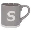 Becher Buchstabe/Uni, S/grau, 440 Ml