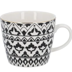 Becher China, Orient, Schwarz/weiß, 300 Ml, Goldrand