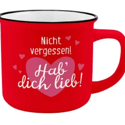 Becher Emaille-Optik, Hab Dich Lieb, 350 Ml