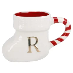 Becher Stiefel Mit Buchstabe, R/weiß, 400 Ml
