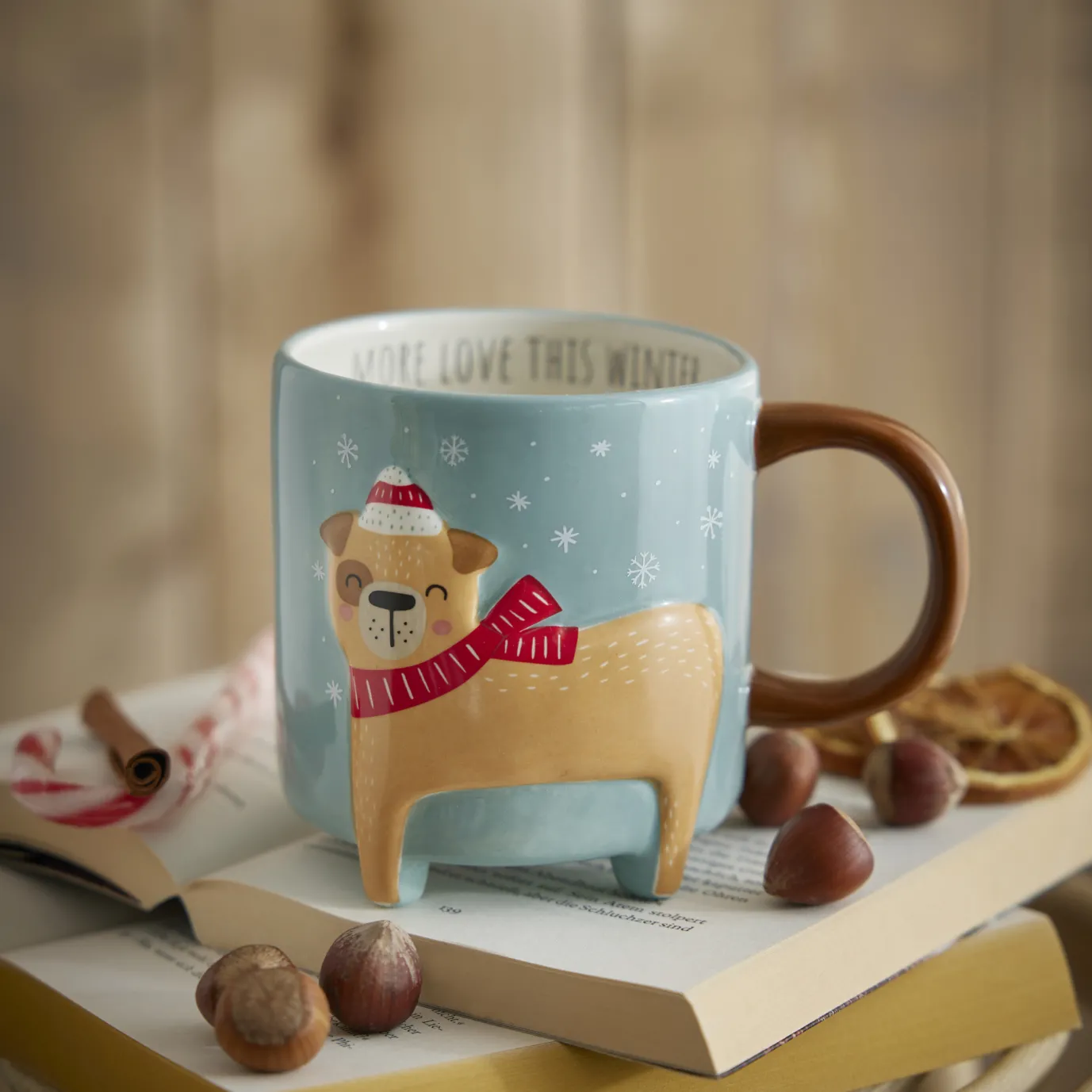 Becher Xmas/Tierfuß, Hund, 480 Ml