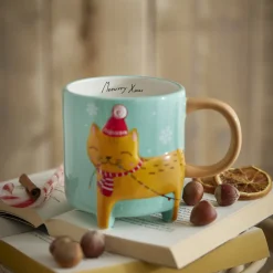 Becher Xmas/Tierfuß, Katze, 480 Ml