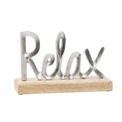 Deko-Buchstaben Relax, Silbermatt, 26 Cm