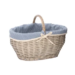 Deko-Korb Streifen, Blau/weiß, 49 Cm