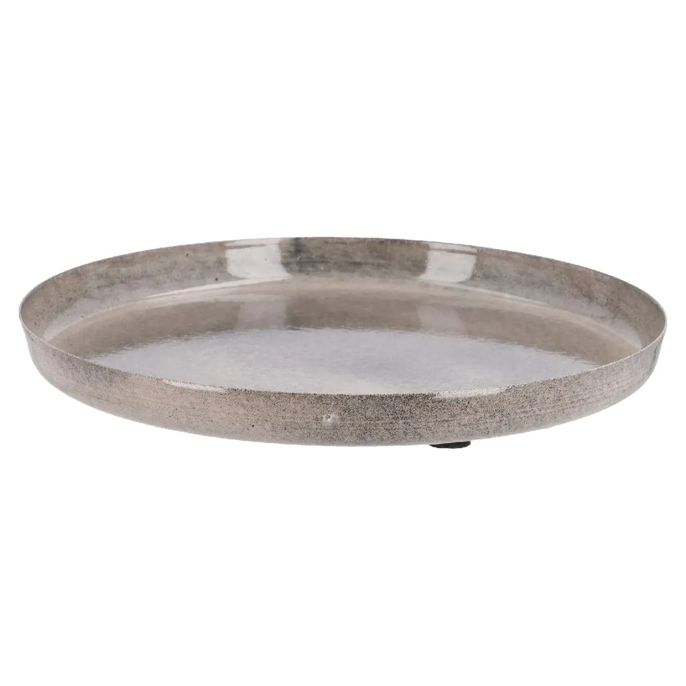 Deko-Schale Metall, Rund/beige, 20 Cm