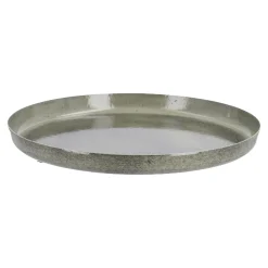 Deko-Schale Metall, Rund/grün, 20 Cm