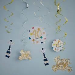Deko-Spiralen Geburtstag, 40, 6 Stück