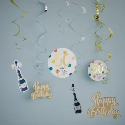 Deko-Spiralen Geburtstag, 50, 6 Stück