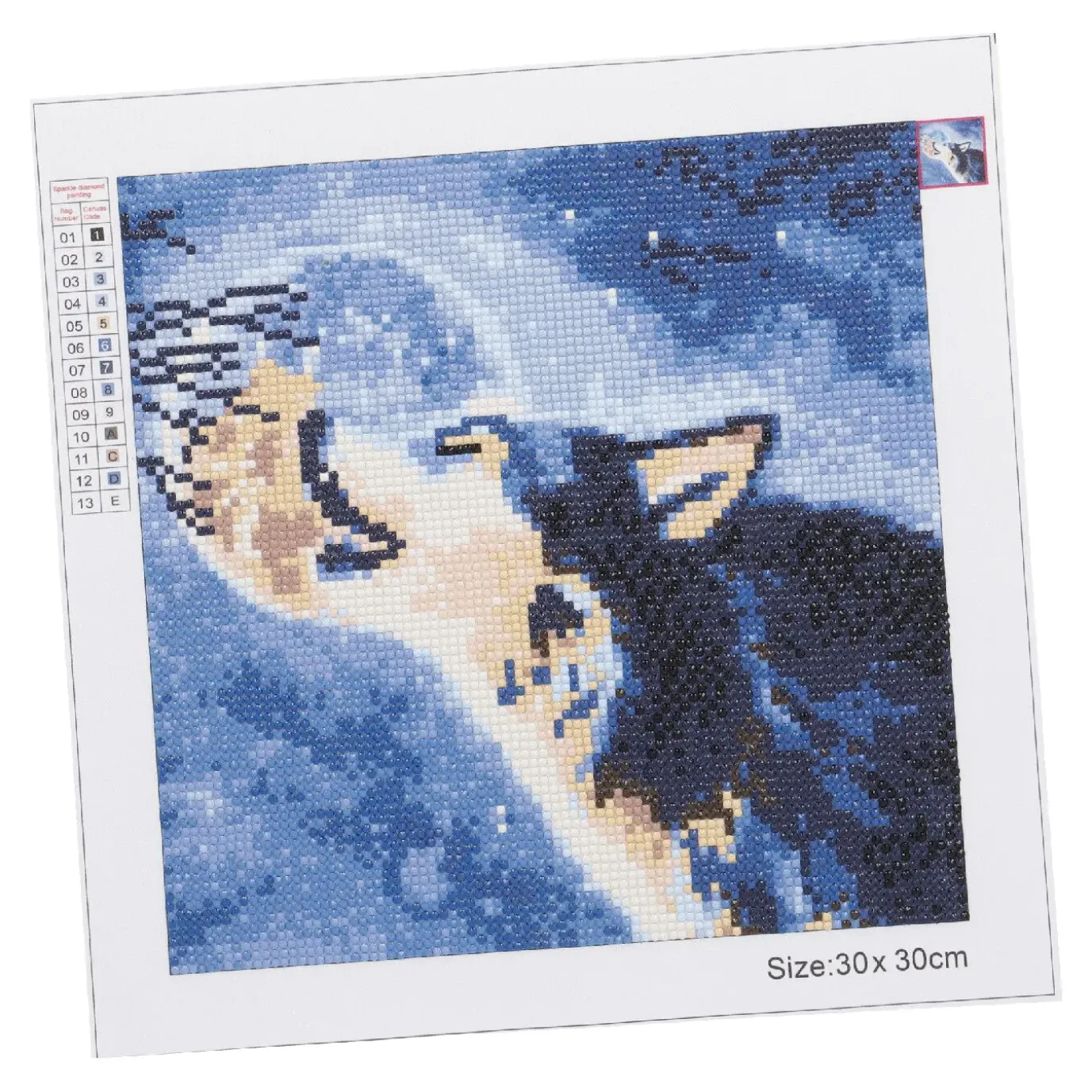 Diamond Painting, Wolf, 30 X 30 Cm