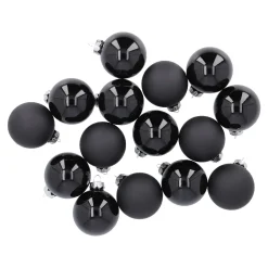 15er Glaskugeln 6 Cm, Schwarz