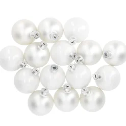 15er Glaskugeln 6 Cm, Weiß