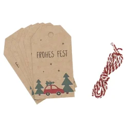 6er Set Anhänger Mit Kordel, Auto/Baum