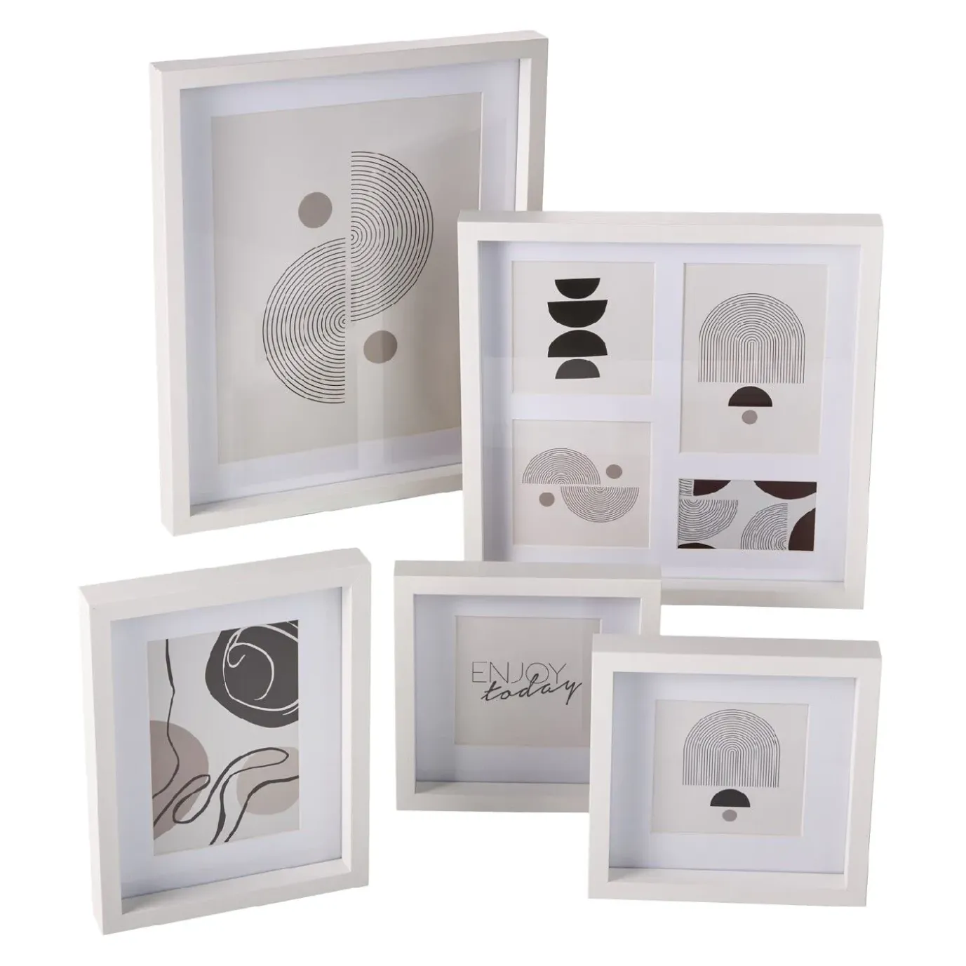 5er Set Bilderrahmen, Weiß