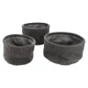 3er Set Dekokorb, Dunkelgrau