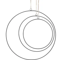 3er Set Deko-Ringe, Schwarz/matt