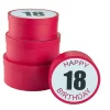4er Set Geschenkkarton Geburtstag/18, Rund
