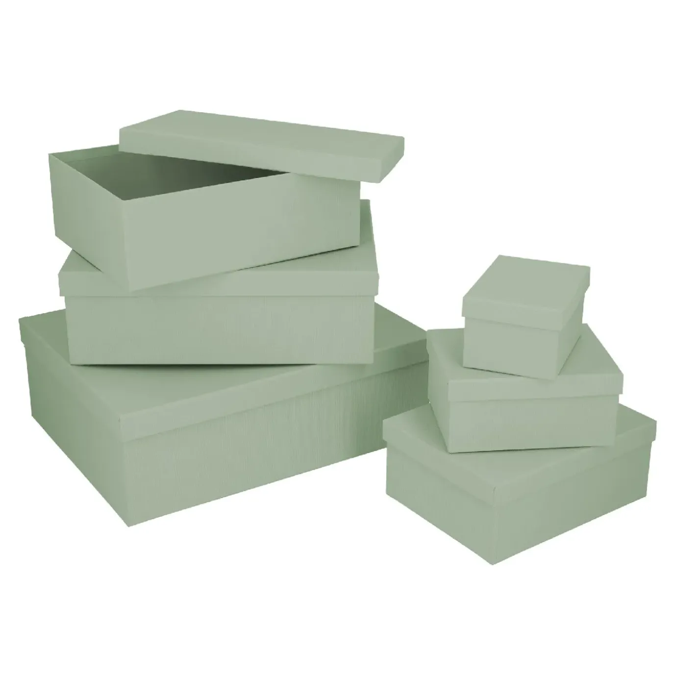 6er Set Geschenkkarton Uni, Salbei