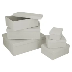 6er Set Geschenkkarton Uni, Hellgrau
