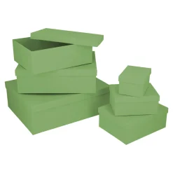 6er Set Geschenkkarton Uni, Hellgrün