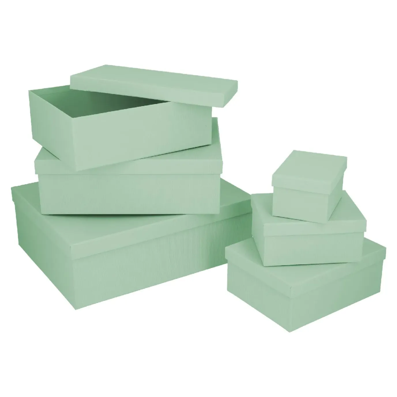 6er Set Geschenkkarton Uni, Hellmint