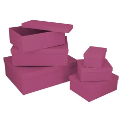 6er Set Geschenkkarton Uni, Pink