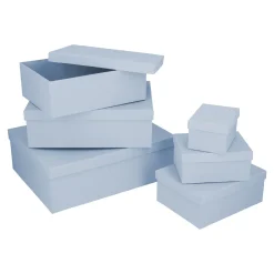 6er Set Geschenkkarton Uni, Dunkelrauchblau