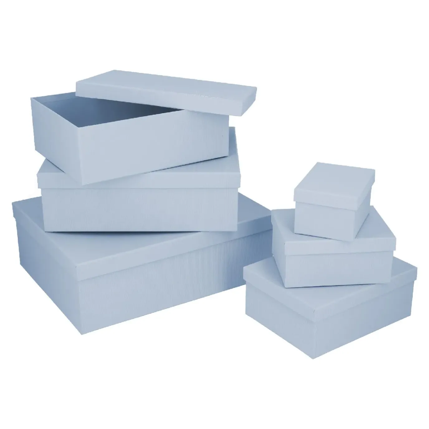 6er Set Geschenkkarton Uni, Dunkelrauchblau