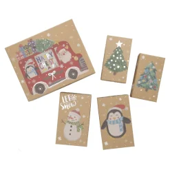 5er Set Geschenkkarton Xmas-Motiv