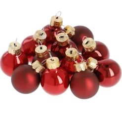 12er Set Glaskugeln 2,5 Cm, Rot